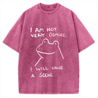 Humorous Frog Vintage Washed T-shirt