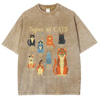 Types Of Cats Washed T-Shirt