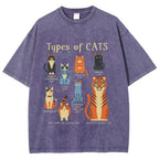 Types Of Cats Washed T-Shirt