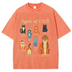 Types Of Cats Washed T-Shirt
