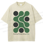 Unisex Art Geometry Printed Washed Tee
