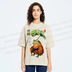 Unisex Zen Frog Printed Washed Tee