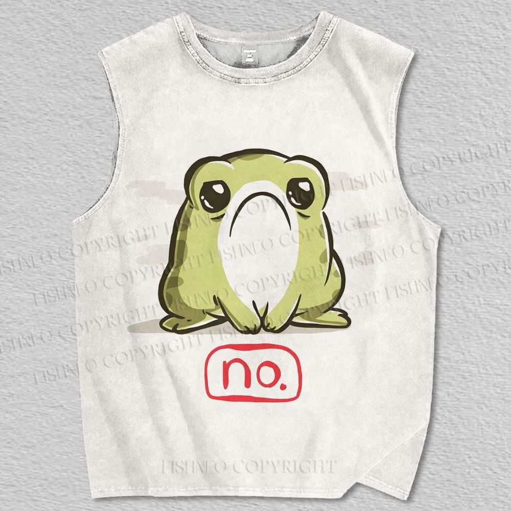 Unisex Cartoon Frog No Printed Tank Top