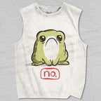Unisex Cartoon Frog No Printed Tank Top