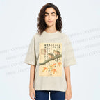 Unisex Japanese Ukiyo-e Frog Printed Washed Tee