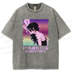 Unisex  Always Tired Printed Washed Tee