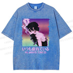 Unisex  Always Tired Printed Washed Tee