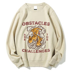 Obstacles Are The Challenges Tiger Cotton Sweatshirt