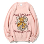 Obstacles Are The Challenges Tiger Cotton Sweatshirt