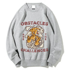 Obstacles Are The Challenges Tiger Cotton Sweatshirt