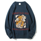 Obstacles Are The Challenges Tiger Cotton Sweatshirt