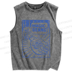Unisex  Vintage Wood Magic Beans Printed Washed Tank Top
