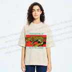 Unisex Trespassers will be Fed to the Leopard Printed Washed Tee