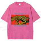 Unisex Trespassers will be Fed to the Leopard Printed Washed Tee