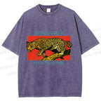 Unisex Trespassers will be Fed to the Leopard Printed Washed Tee