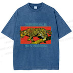 Unisex Trespassers will be Fed to the Leopard Printed Washed Tee