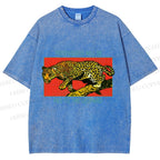 Unisex Trespassers will be Fed to the Leopard Printed Washed Tee