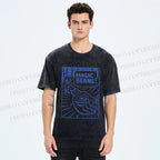 Unisex  Vintage Wood Magic Beans Printed Washed Tee