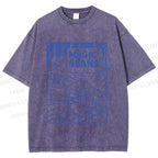 Unisex  Vintage Wood Magic Beans Printed Washed Tee