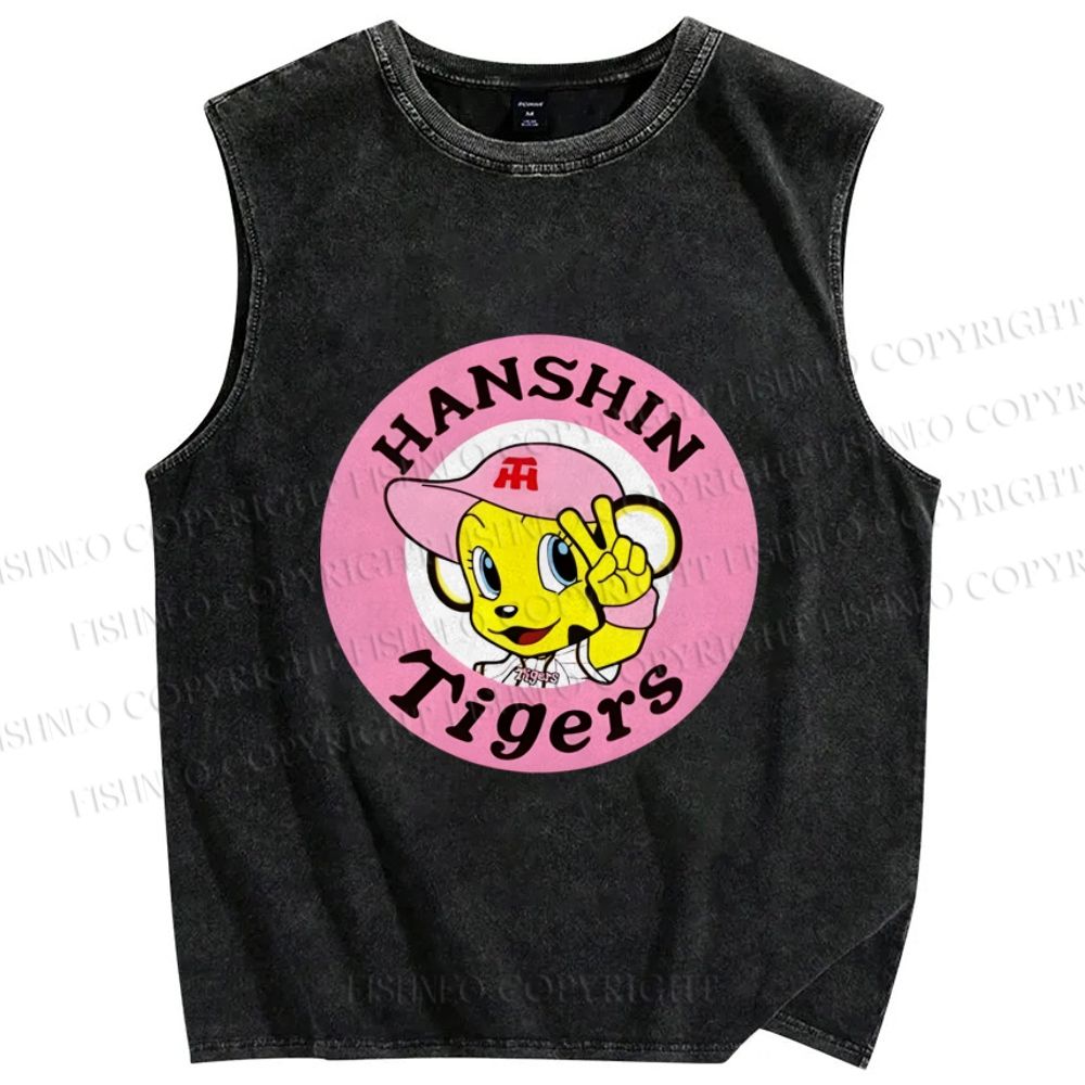 Unisex Hanshin Tigers Printed Washed Tank Top
