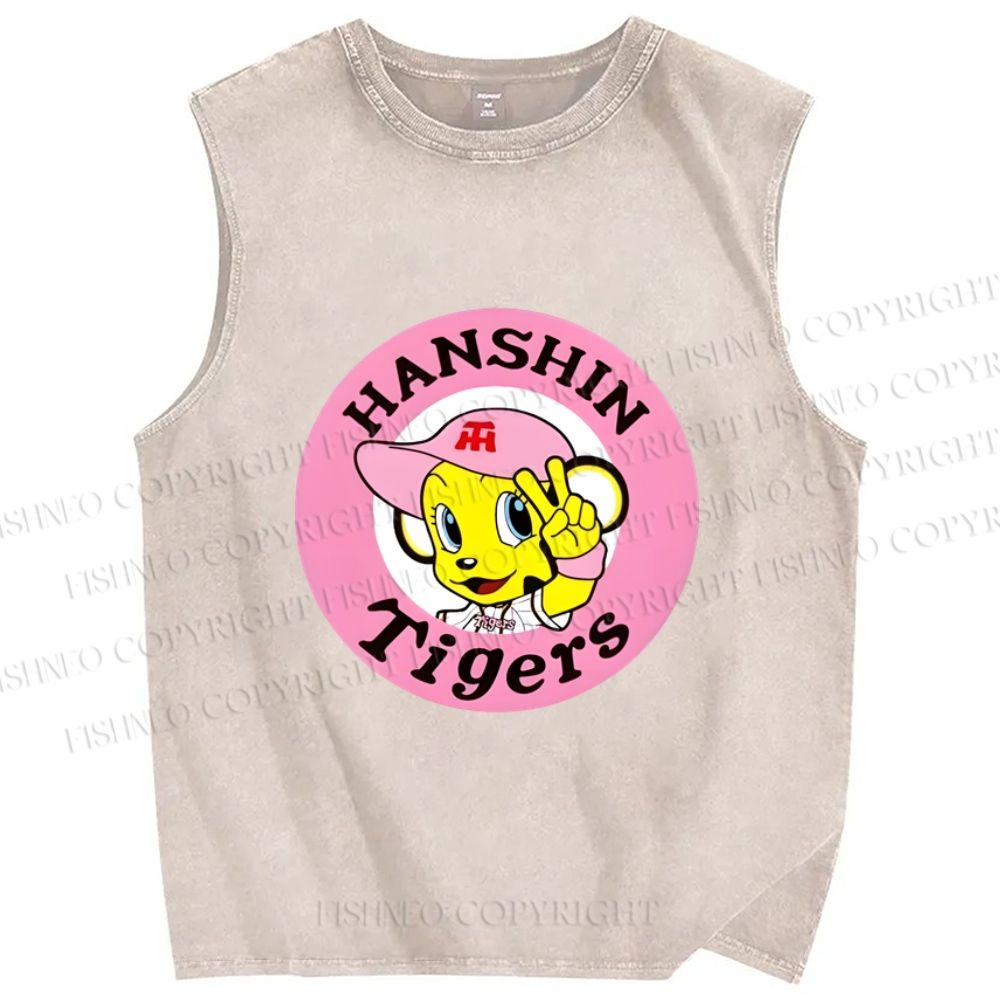 Unisex Hanshin Tigers Printed Washed Tank Top