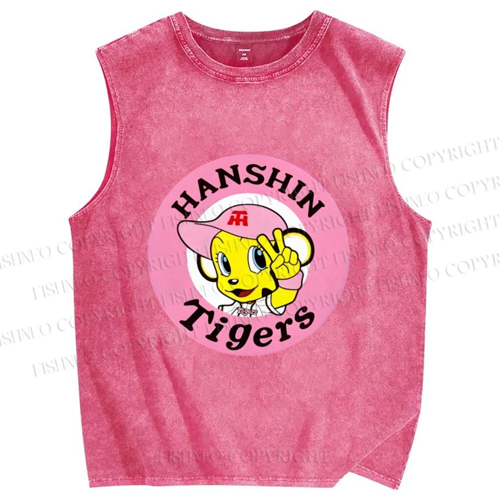 Unisex Hanshin Tigers Printed Washed Tank Top