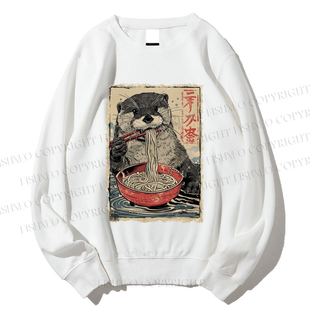 Unisex Otter Ramen Printed Sweatshirt