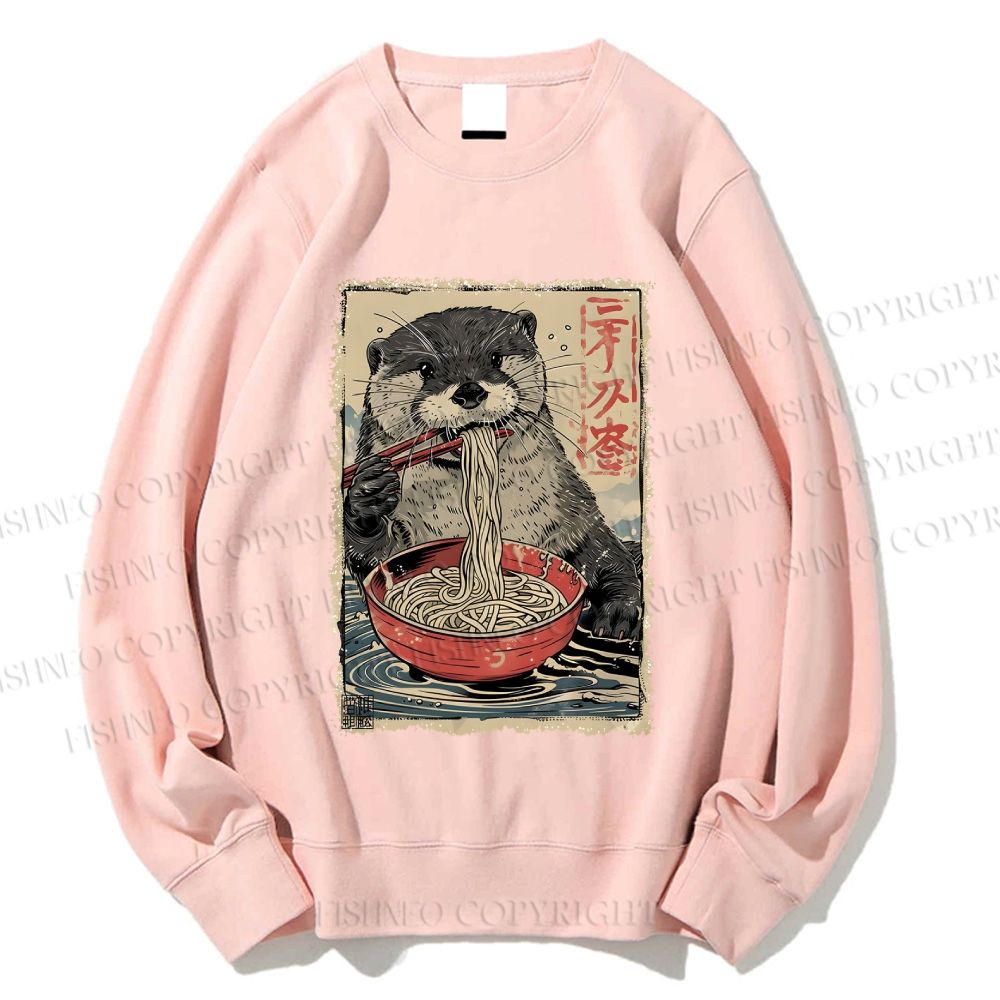 Unisex Otter Ramen Printed Sweatshirt