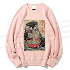 Unisex Otter Ramen Printed Sweatshirt