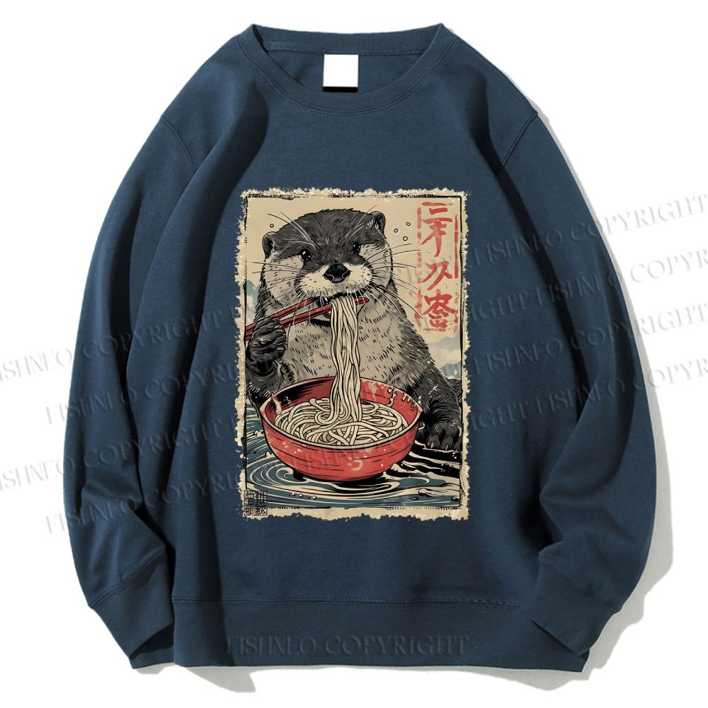 Unisex Otter Ramen Printed Sweatshirt