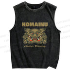 Unisex Komainu Printed Washed Tank Top