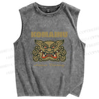 Unisex Komainu Printed Washed Tank Top