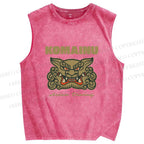 Unisex Komainu Printed Washed Tank Top