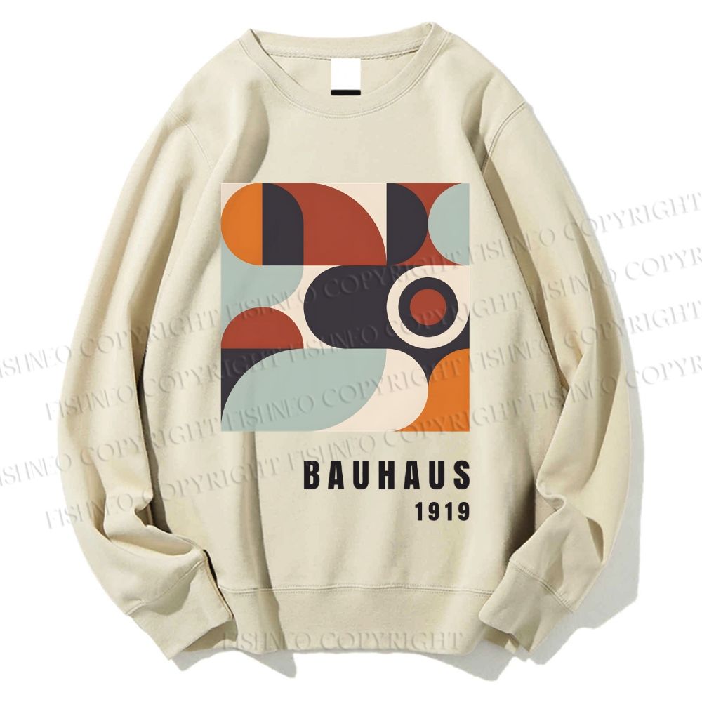 Unisex Bauhaus Geometry Printed Sweatshirt