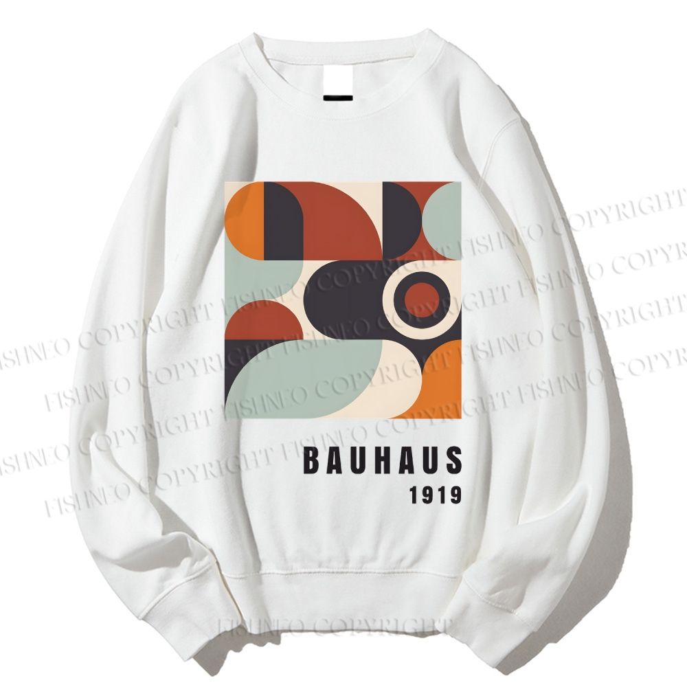 Unisex Bauhaus Geometry Printed Sweatshirt