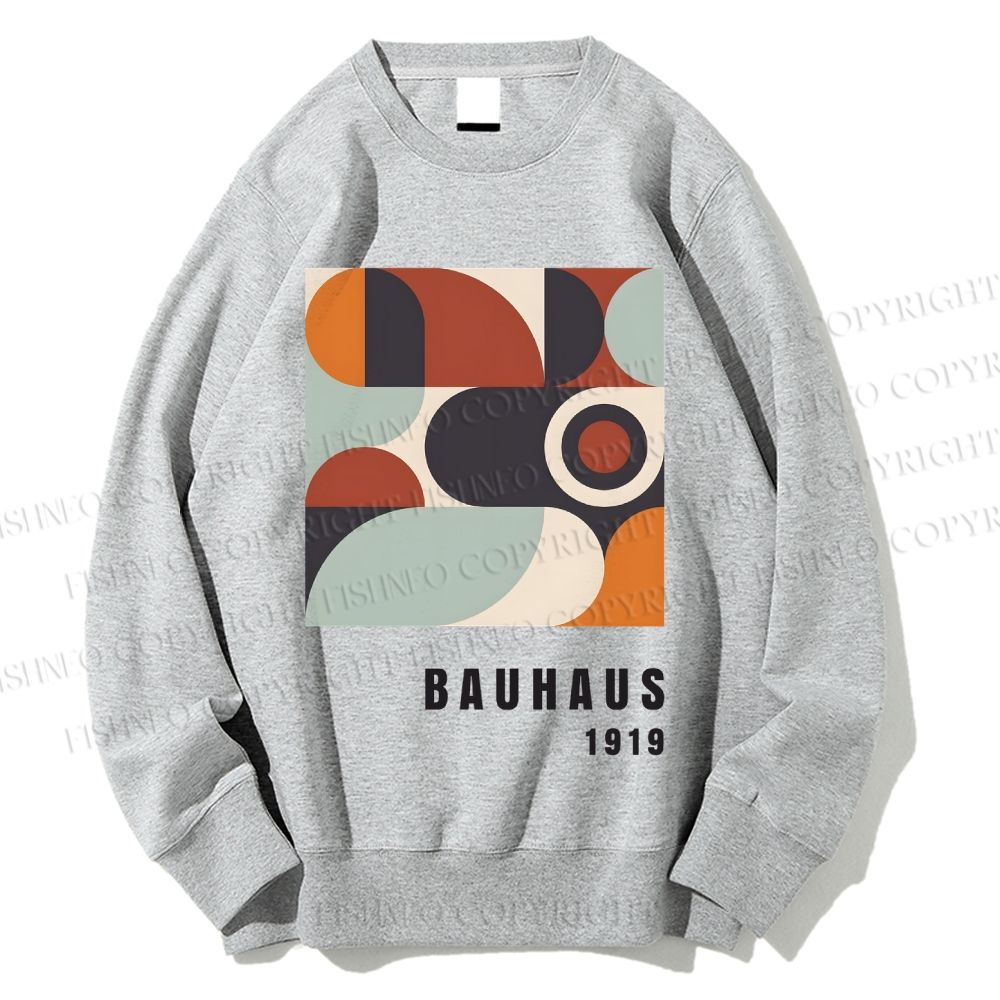 Unisex Bauhaus Geometry Printed Sweatshirt