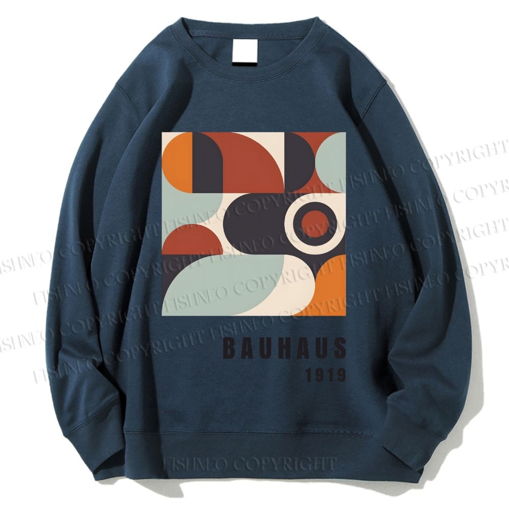 Unisex Bauhaus Geometry Printed Sweatshirt