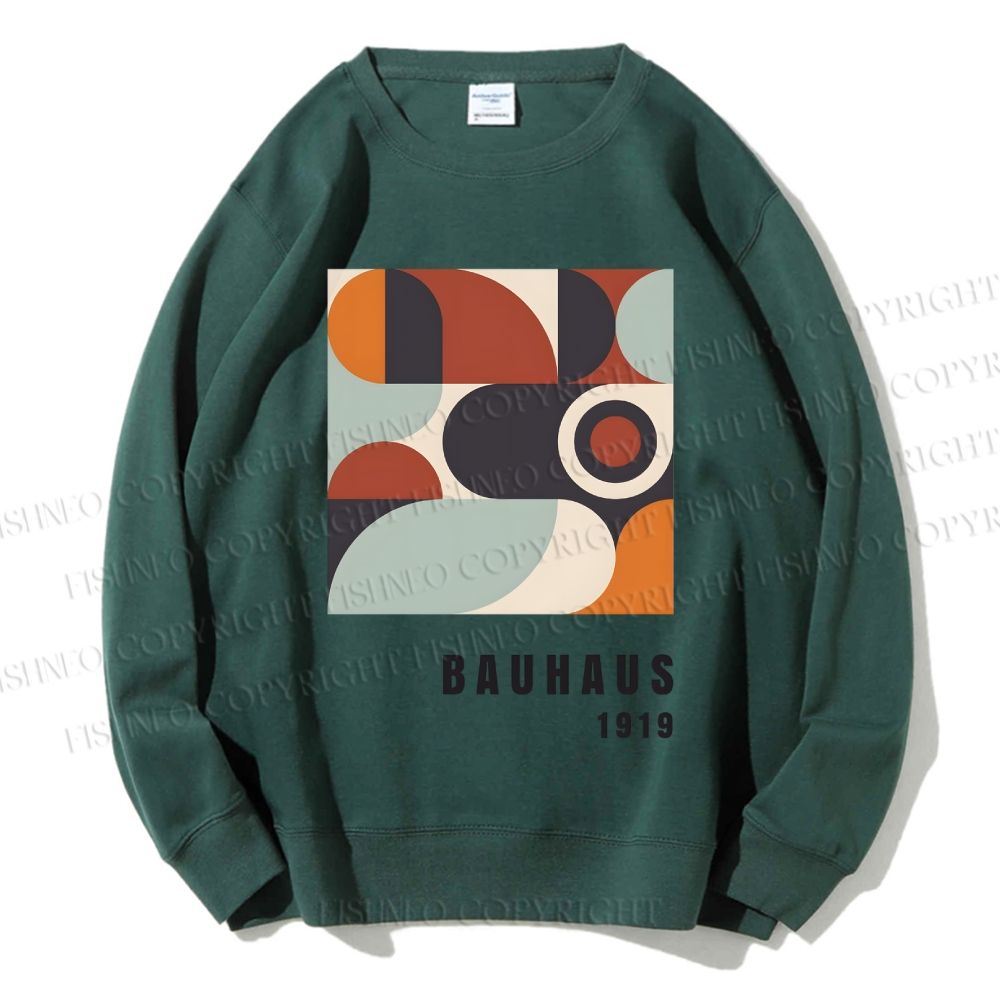 Unisex Bauhaus Geometry Printed Sweatshirt