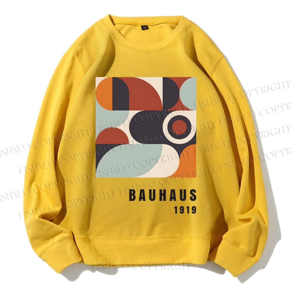 Unisex Bauhaus Geometry Printed Sweatshirt