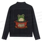 Frog No Worries Just Chaos Printed Denim Jacket