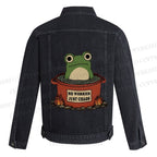 Frog No Worries Just Chaos Printed Denim Jacket