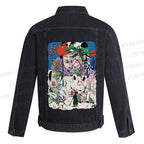 Vintage Graffiti Printed Denim Jacket