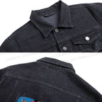 Vintage Graffiti Printed Denim Jacket