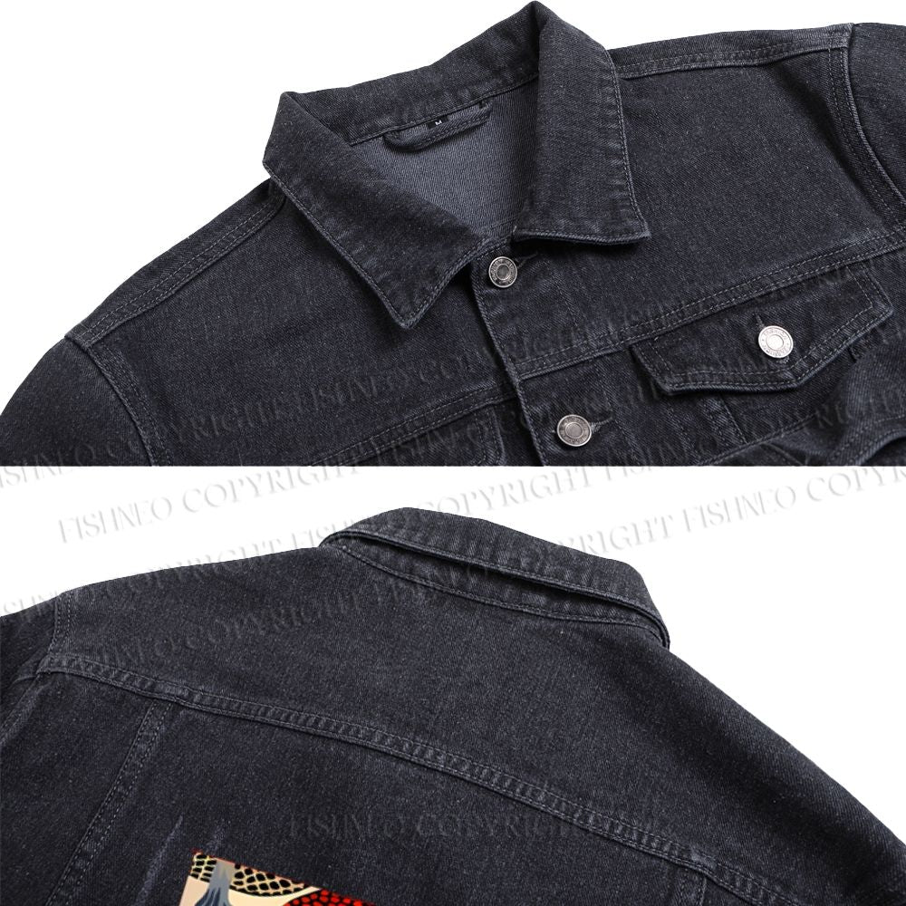 Yayoi Kusama Mushroom Vintage Japanese Printed Denim Jacket