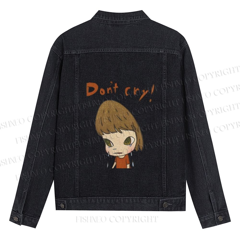 Japanese Art Yoshitomo Nara Don't Cry Printed Denim Jacket