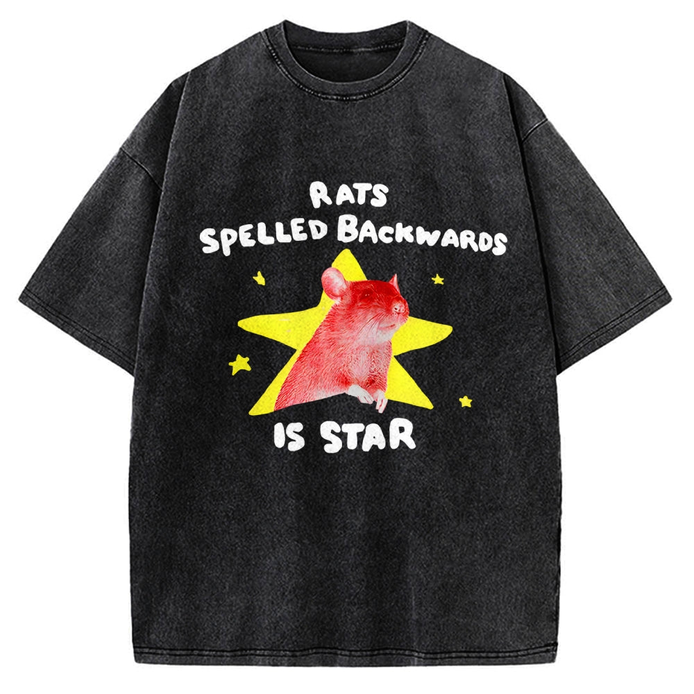 Rats Spelled Backwards is Star Vintage Washed T-shirt