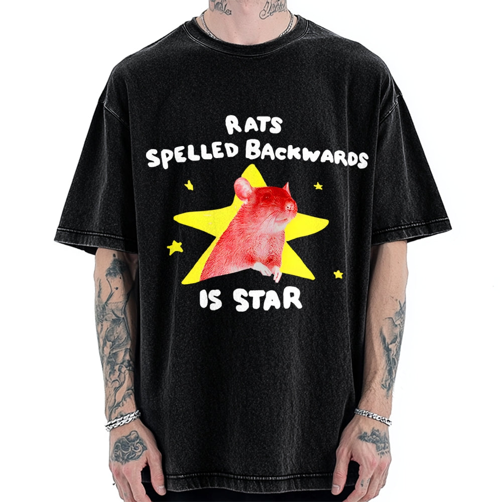 Rats Spelled Backwards is Star Vintage Washed T-shirt