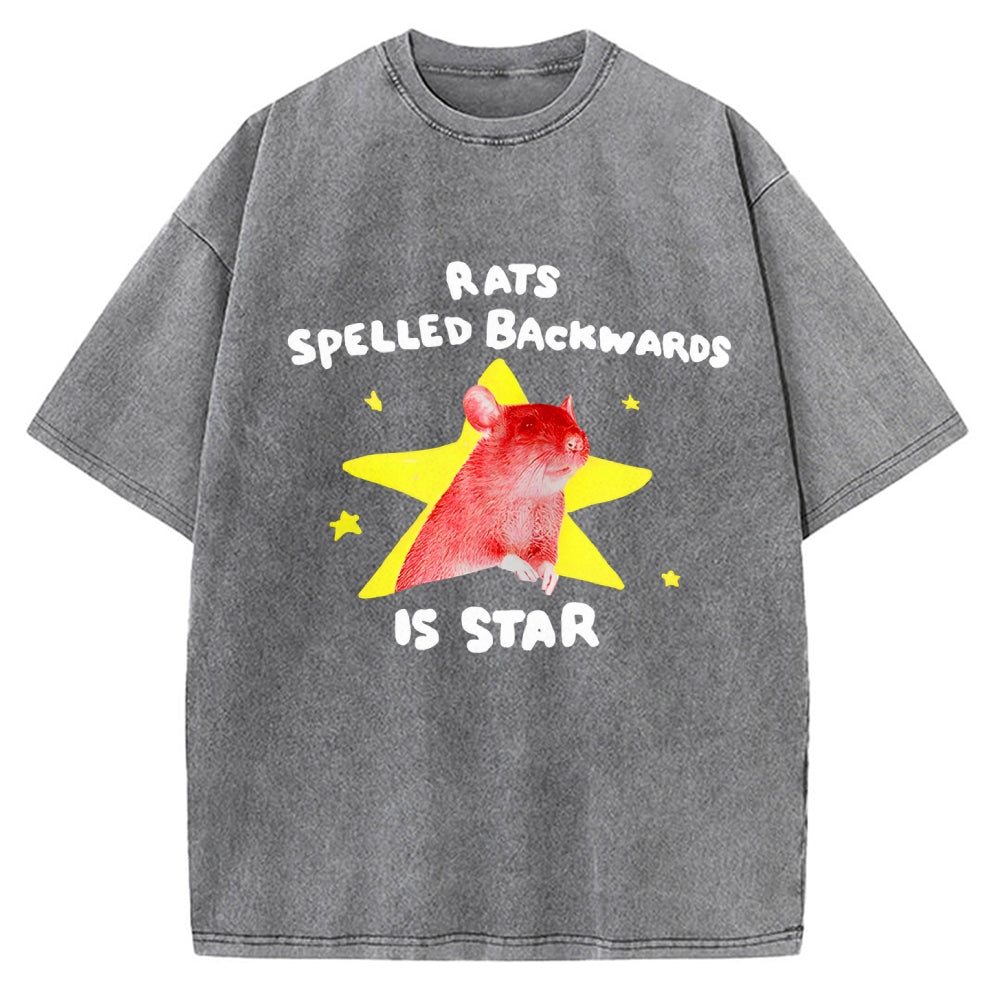 Rats Spelled Backwards is Star Vintage Washed T-shirt