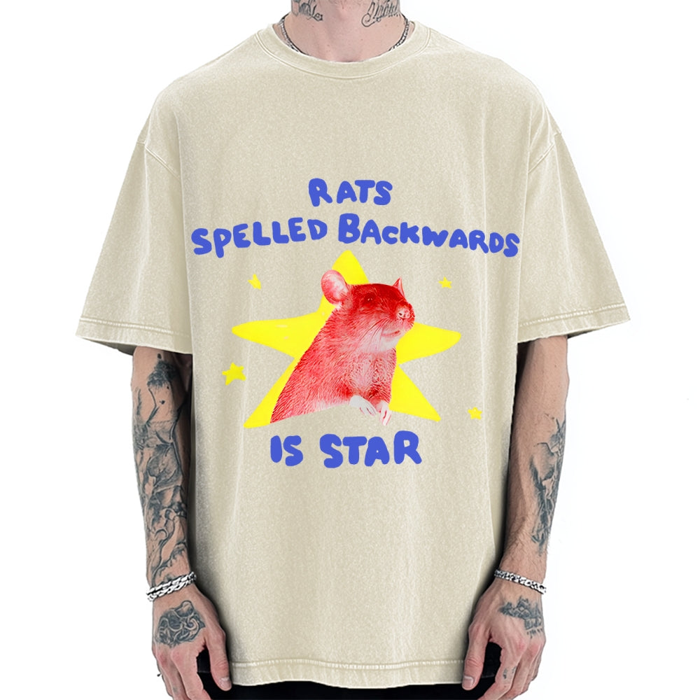 Rats Spelled Backwards is Star Vintage Washed T-shirt