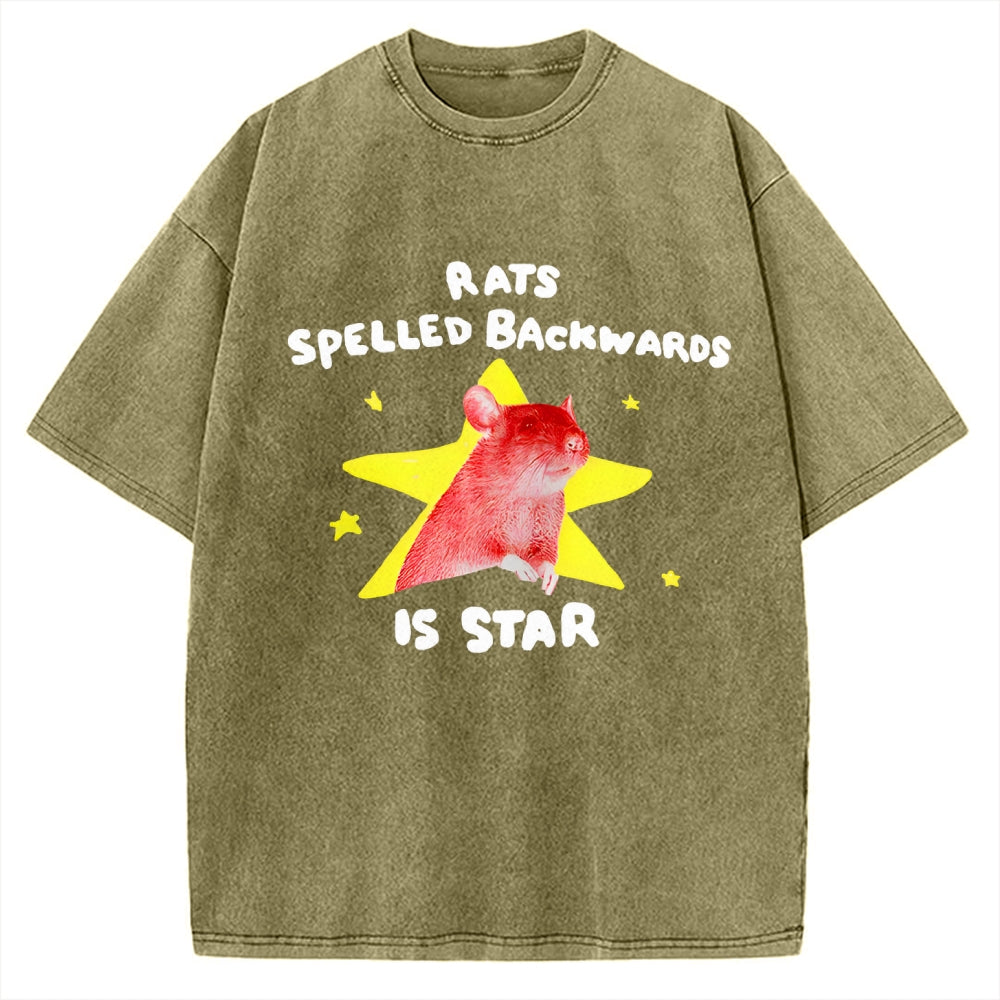Rats Spelled Backwards is Star Vintage Washed T-shirt